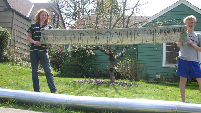 kids protest keystone pipeline mary democker