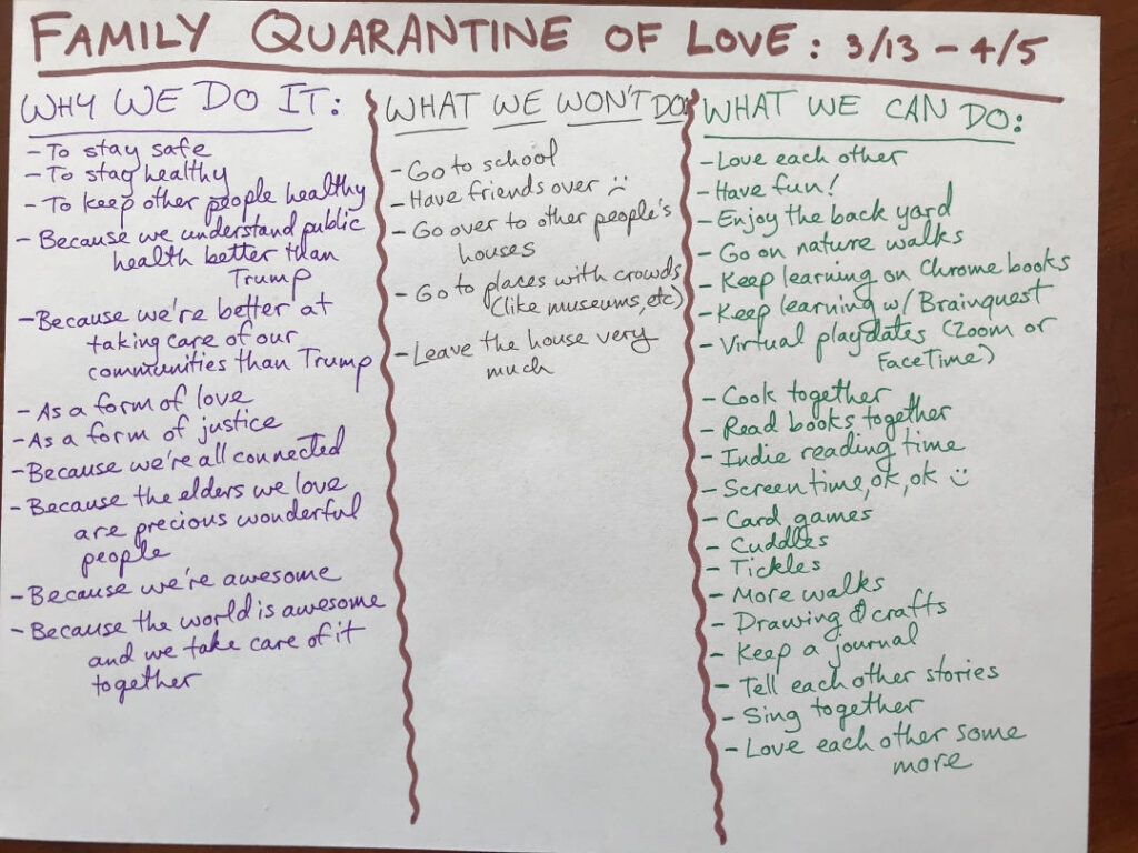 family quarantine love chart covid mary democker