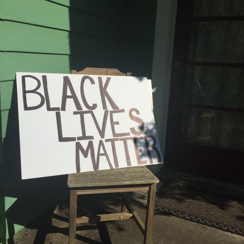 black lives matter sign Mary DeMocker