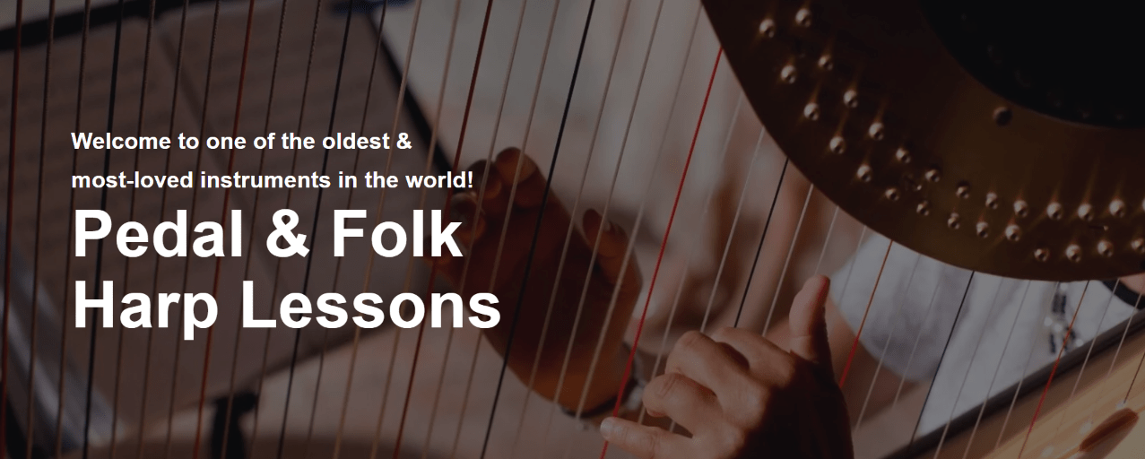 Pedal and Folk Harp lessons graphic