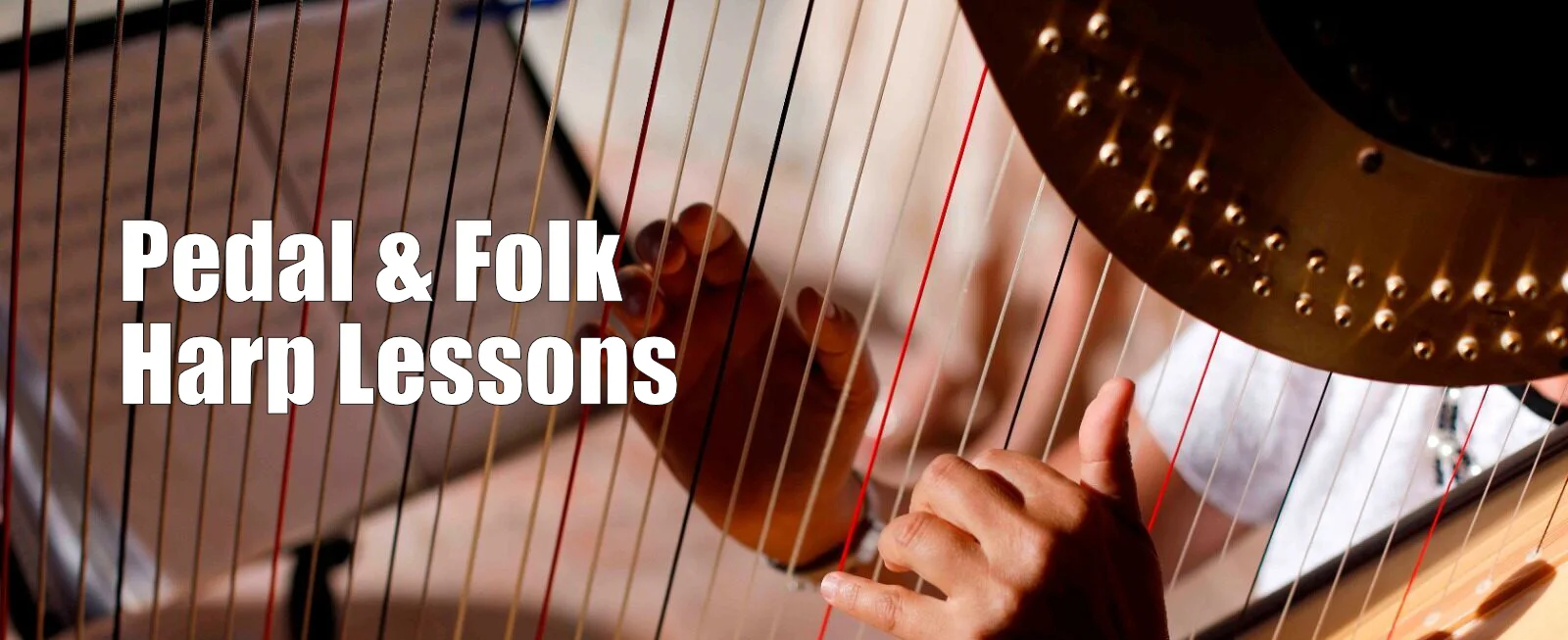 Pedal and Folk Harp lessons graphic